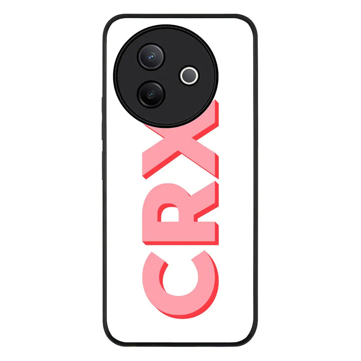 Personalized Monogram Initial 3D Shadow Text Phone Case - Vivo - Y39 5G / Y300i / Rugged Black