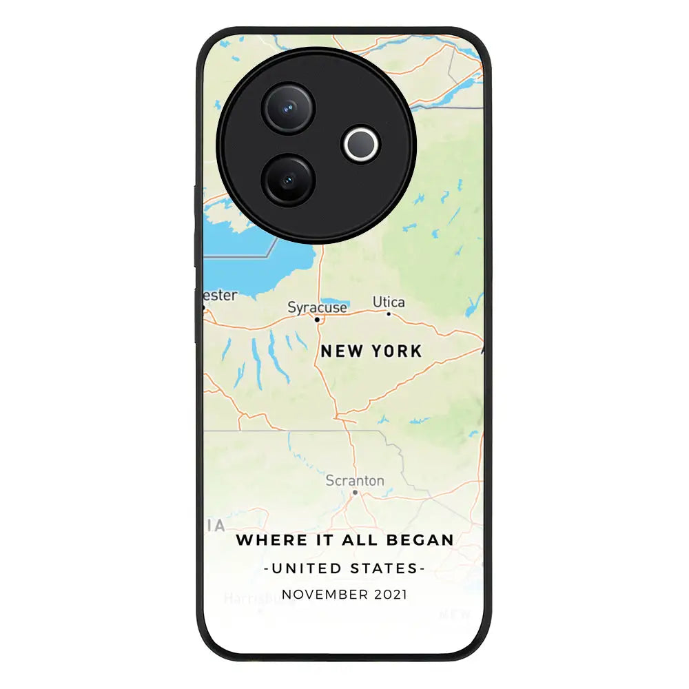 Personalized map Phone Case - Vivo - Y39 5G / Y300i / Rugged Black - Stylizedd