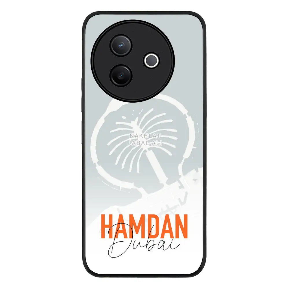 Personalized Location Map & Name Phone Case - Vivo - Y39 5G / Y300i / Rugged Black - Stylizedd
