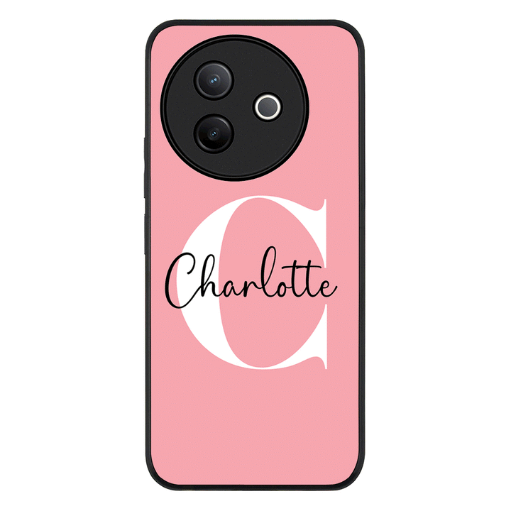 Custom Monogram Large Initial Name & Letter Phone Case - Vivo - Y39 5G / Y300i / Rugged Black
