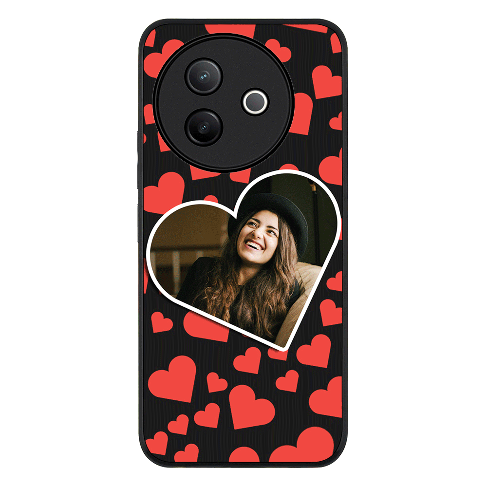 Custom Photo Heart shaped Phone Case - Vivo - Y39 5G / Y300i / Rugged Black - Stylizedd