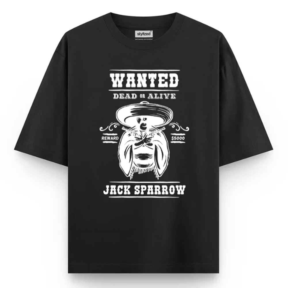 Custom Wanted Western T-shirt - Oversize - Black / XS - T-Shirt