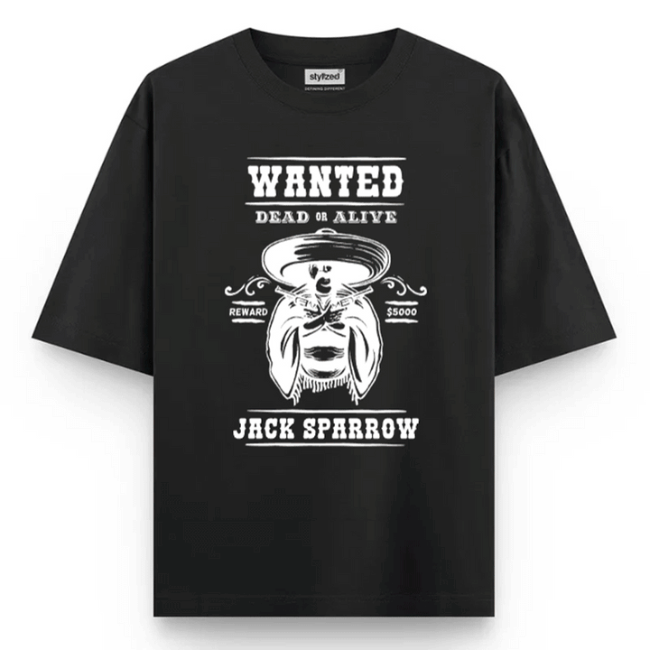 Custom Wanted Western T-shirt - Oversize - Black / XS - T-Shirt