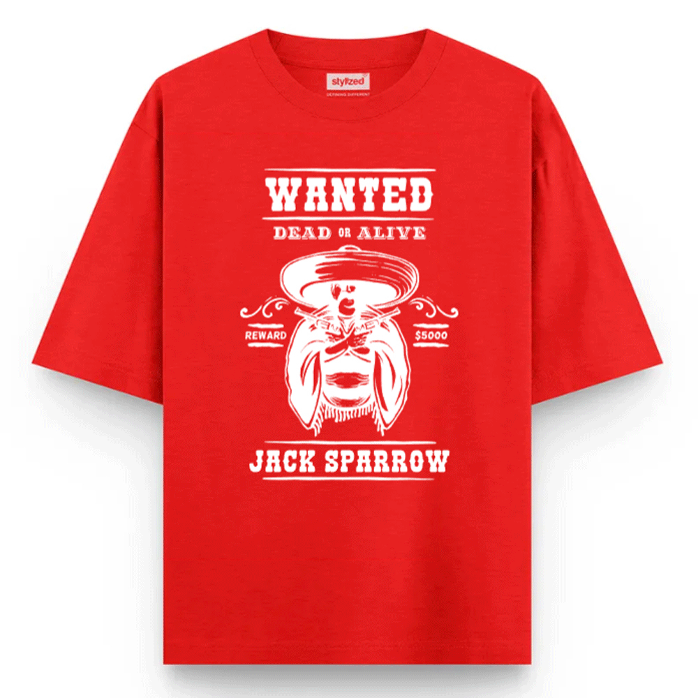 Custom Wanted Western T-shirt - Oversize - Red / XS - T-Shirt