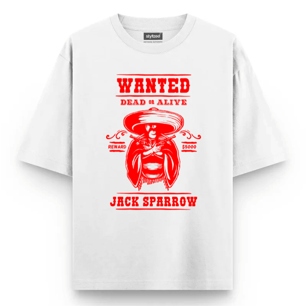 Custom Wanted Western T-shirt - Oversize - White / XS - T-Shirt