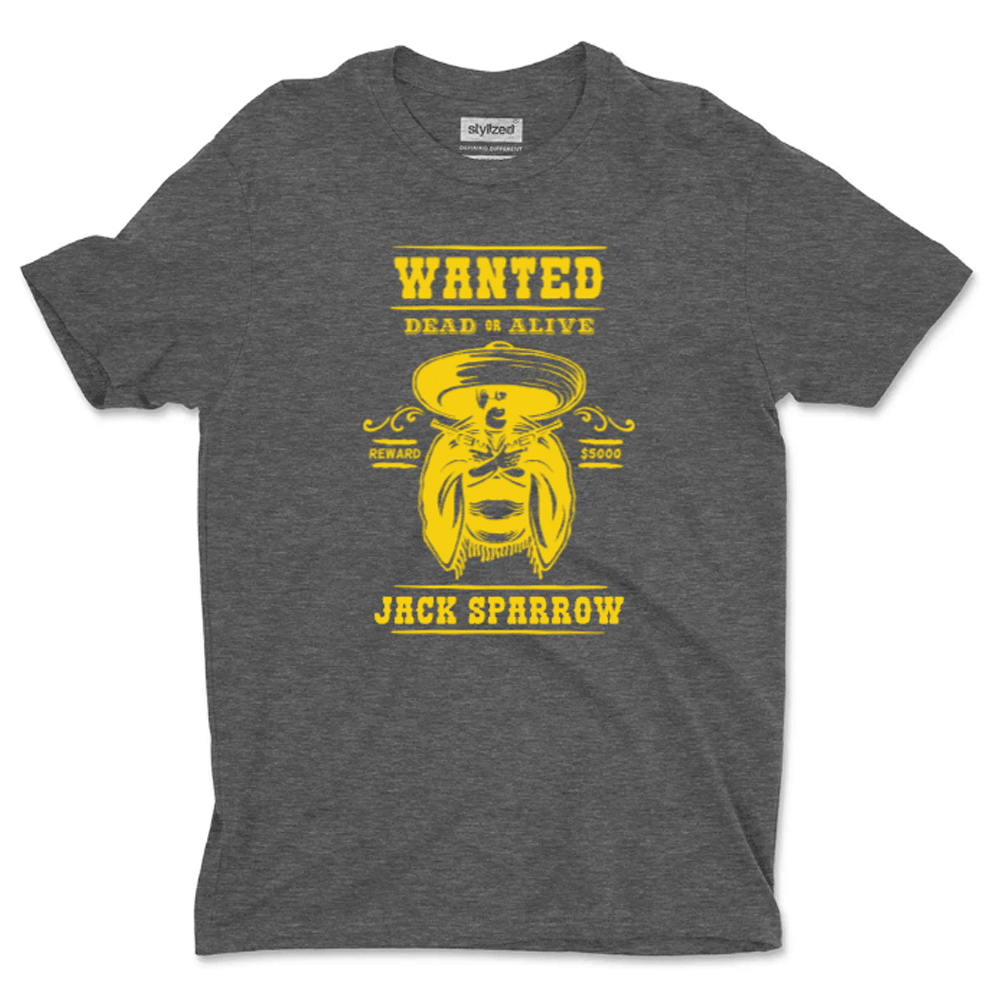 Custom Wanted Western T - shirt - Classic - Charcoal Grey / XS - T - Shirt