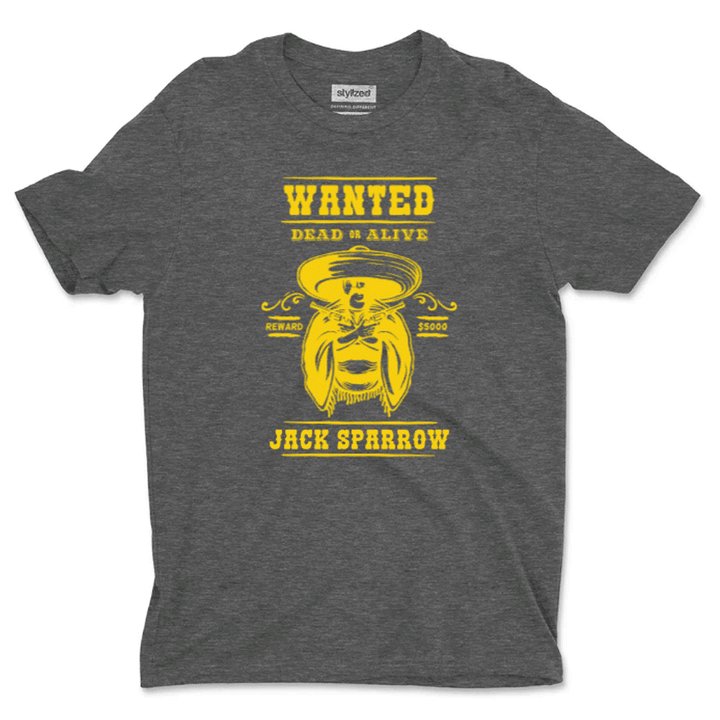 Custom Wanted Western T - shirt - Classic - Charcoal Grey / XS - T - Shirt