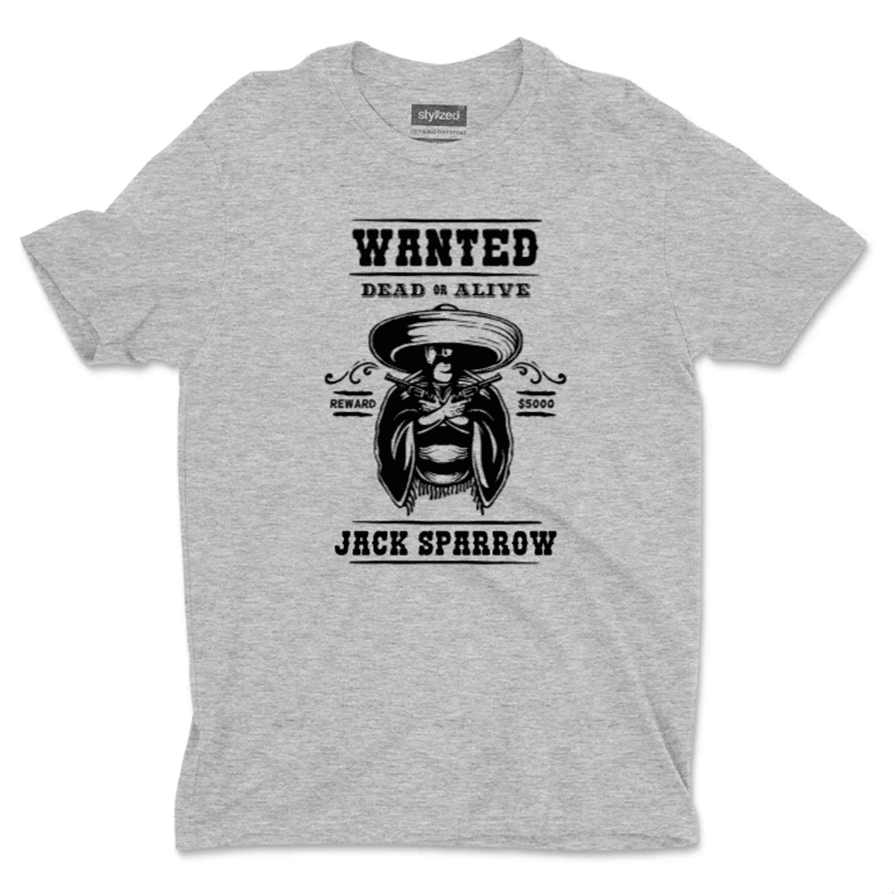 Custom Wanted Western T - shirt - Classic - Light Grey / XS - T - Shirt