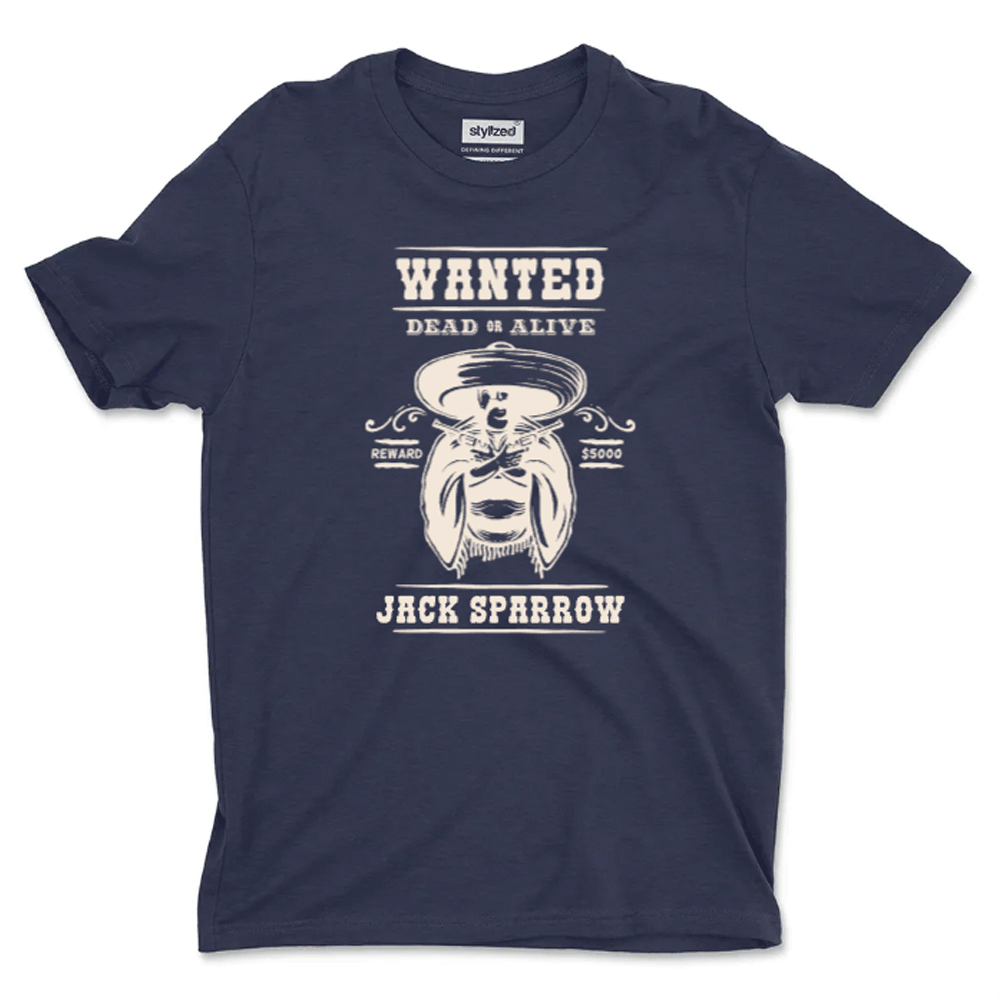 Custom Wanted Western T - shirt - Classic - Navy Blue / XS - T - Shirt