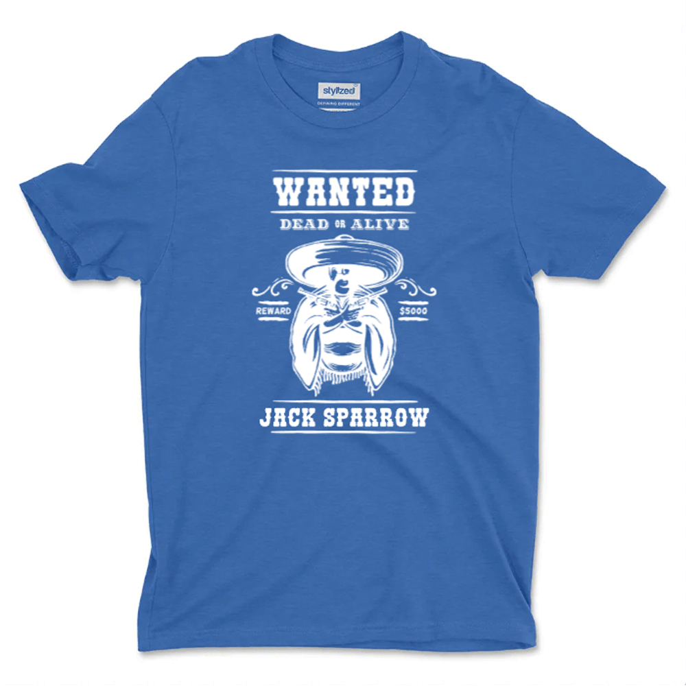 Custom Wanted Western T - shirt - Classic - Royal Blue / XS - T - Shirt