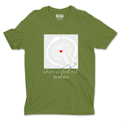 Custom Where We Met T - shirt - Classic - Military Green / XS - T - Shirt