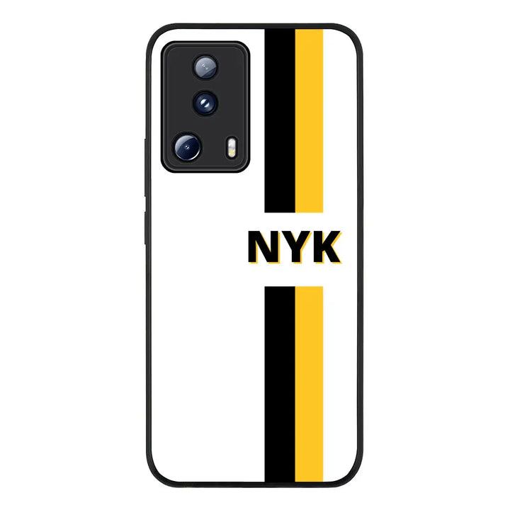 Custom Striped Monogram Phone Case - Xiaomi - 13 Lite 5G / Civi 2 / Rugged Black - Stylizedd