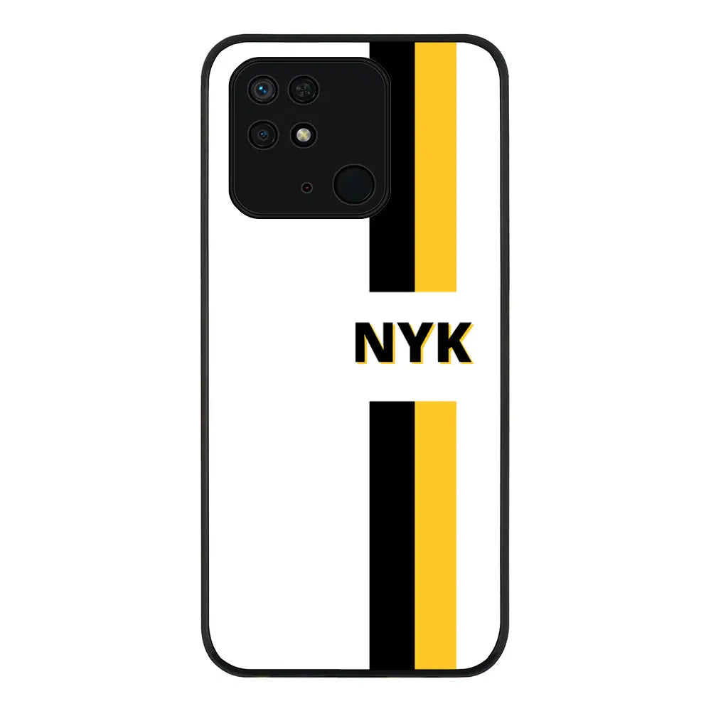 Redmi 10C 4G / Rugged Black Custom Striped Monogram Phone Case - Redmi - Stylizedd.com