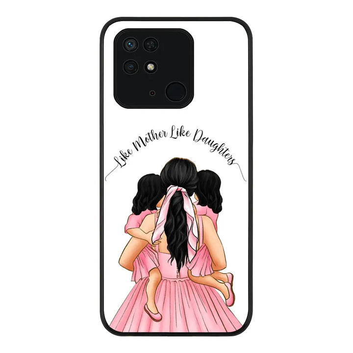 Redmi 10C 4G / Rugged Black Mother 2 daughters Custom Clipart, Text Phone Case - Redmi - Stylizedd.com