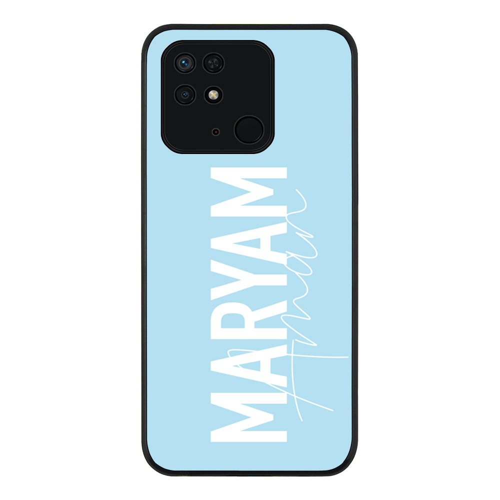 Redmi 10C 4G / Rugged Black Personalized Name Vertical, Phone Case - Redmi - Redmi - Stylizedd.com