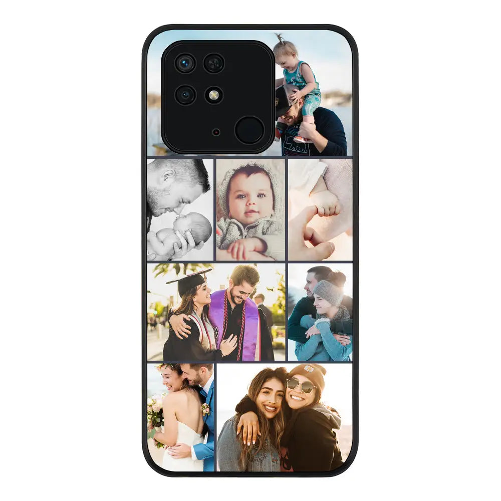 Redmi 10C 4G / Rugged Black Personalised Photo Collage Grid Phone Case - Redmi - Stylizedd.com