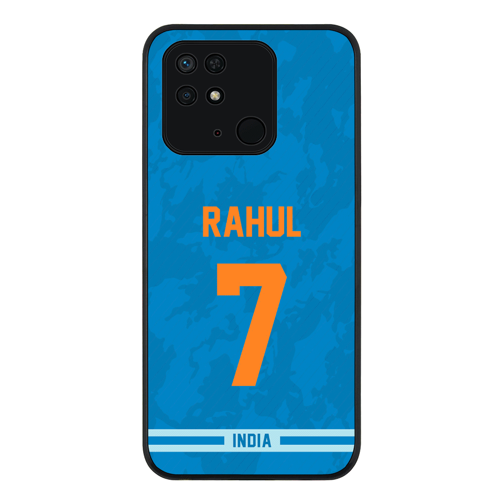 Redmi 10C 4G / Rugged Black Personalized Cricket Jersey Phone Case Custom Name & Number - Redmi - Stylizedd.com