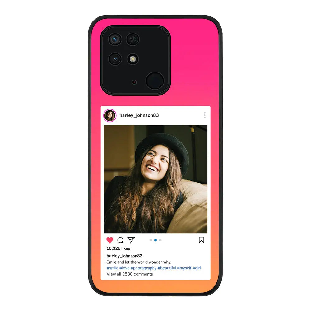 Redmi 10C 4G / Rugged Black Custom Photo Instagram Post Template, Phone Case - Redmi - Stylizedd.com