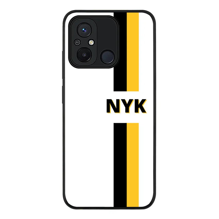 Redmi 12C 4G / Rugged Black Custom Striped Monogram Phone Case - Redmi - Stylizedd.com