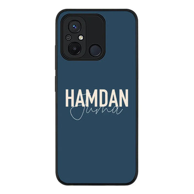 Personalized Name Horizontal Phone Case - Redmi - 12C 4G / Rugged Black - Stylizedd