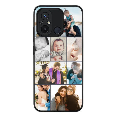 Personalised Photo Collage Grid Phone Case - Redmi - 12C 4G / Rugged Black - Stylizedd