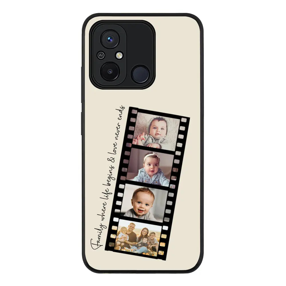 Redmi 12C 4G / Rugged Black Custom Film Strips Personalised Movie Strip, Phone Case - Redmi - Stylizedd.com