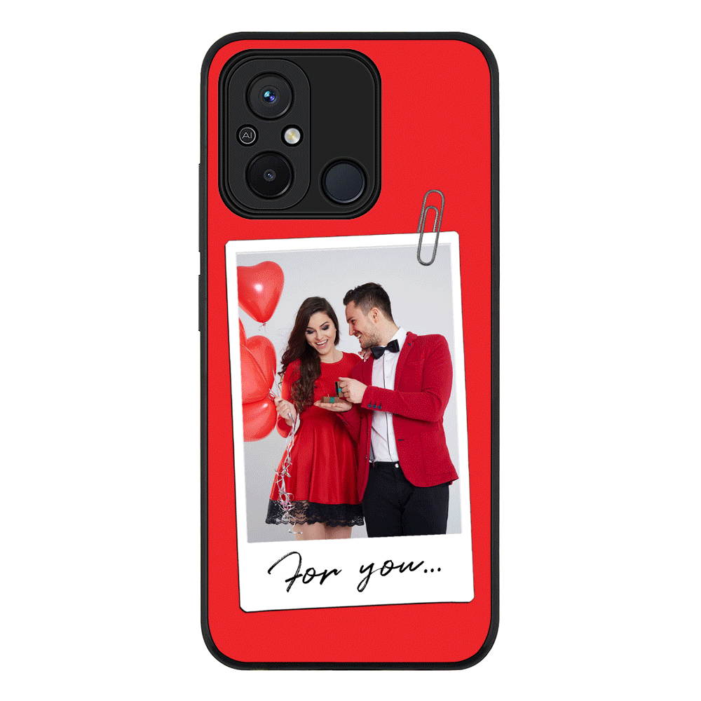 Redmi 12C 4G / Rugged Black Personalized Polaroid Photo Valentine, Phone Case - Redmi - Stylizedd.com