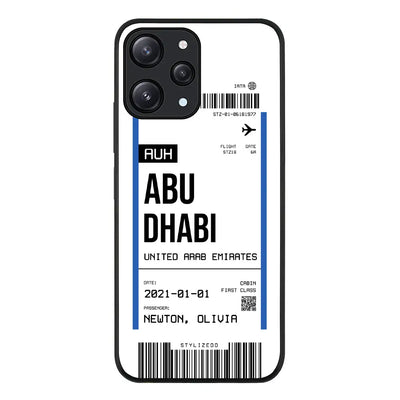 Custom Flight Boarding Pass Ticket Phone Case - Redmi - 12 4G / Rugged Black - Stylizedd