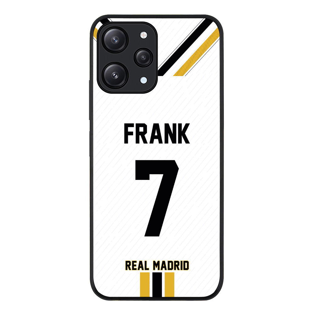 Redmi 12 4G / Rugged Black Personalized Football Clubs Jersey Phone Case Custom Name & Number - Redmi - Stylizedd.com