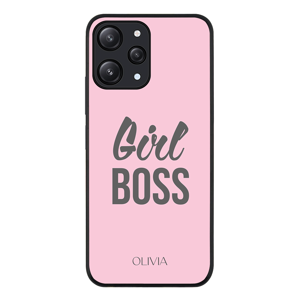 Redmi 12 4G / Rugged Black Personalized Name Girl Boss, Phone Case - Redmi - Stylizedd.com
