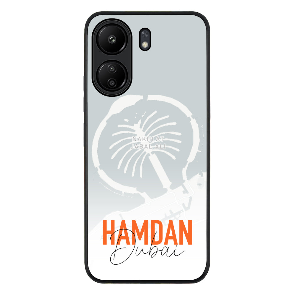Redmi 13C 4G / Rugged Black Personalized Location Map & Name, Phone Case - Redmi - Stylizedd.com