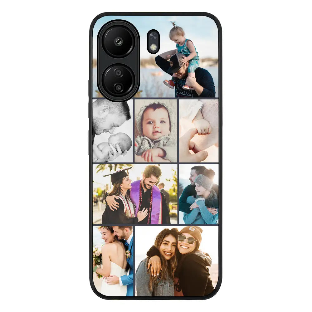 Redmi 13C 4G / Rugged Black Personalised Photo Collage Grid Phone Case - Redmi - Stylizedd.com