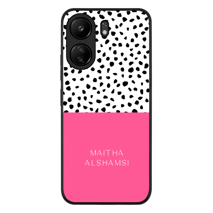 Redmi 13C 4G / Rugged Black Personalized Text Colorful Spotted Dotted, Phone Case - Redmi - Stylizedd.com