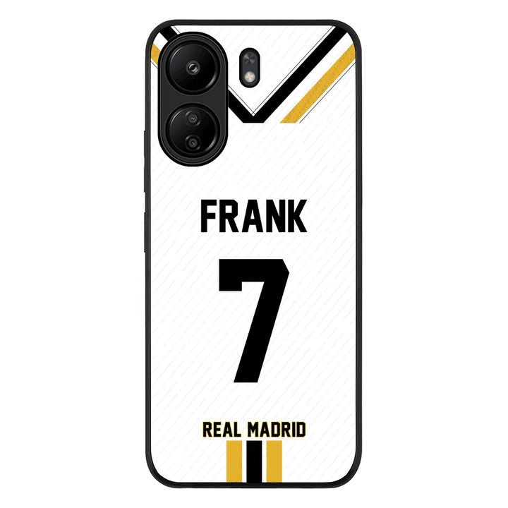 Redmi 13C 4G / Rugged Black Personalized Football Clubs Jersey Phone Case Custom Name & Number - Redmi- Stylizedd.com