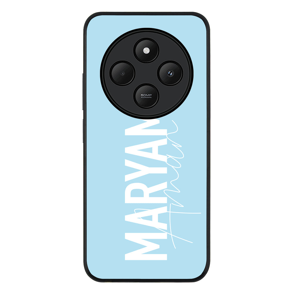 Redmi 14C / 14R / Rugged Black Personalized Name Vertical, Phone Case - Redmi - Redmi - Stylizedd.com