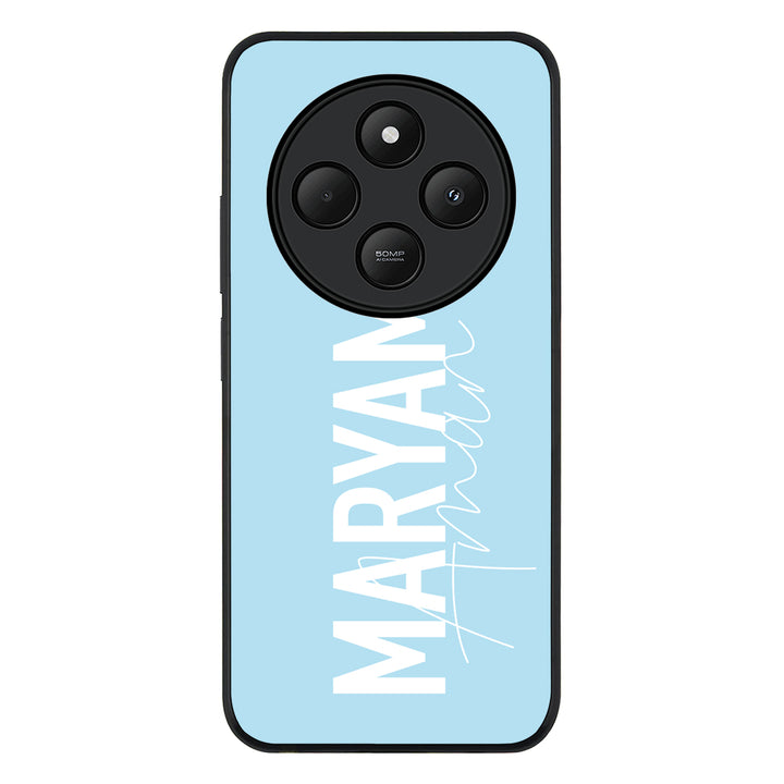 Redmi 14C / 14R / Rugged Black Personalized Name Vertical, Phone Case - Redmi - Redmi - Stylizedd.com