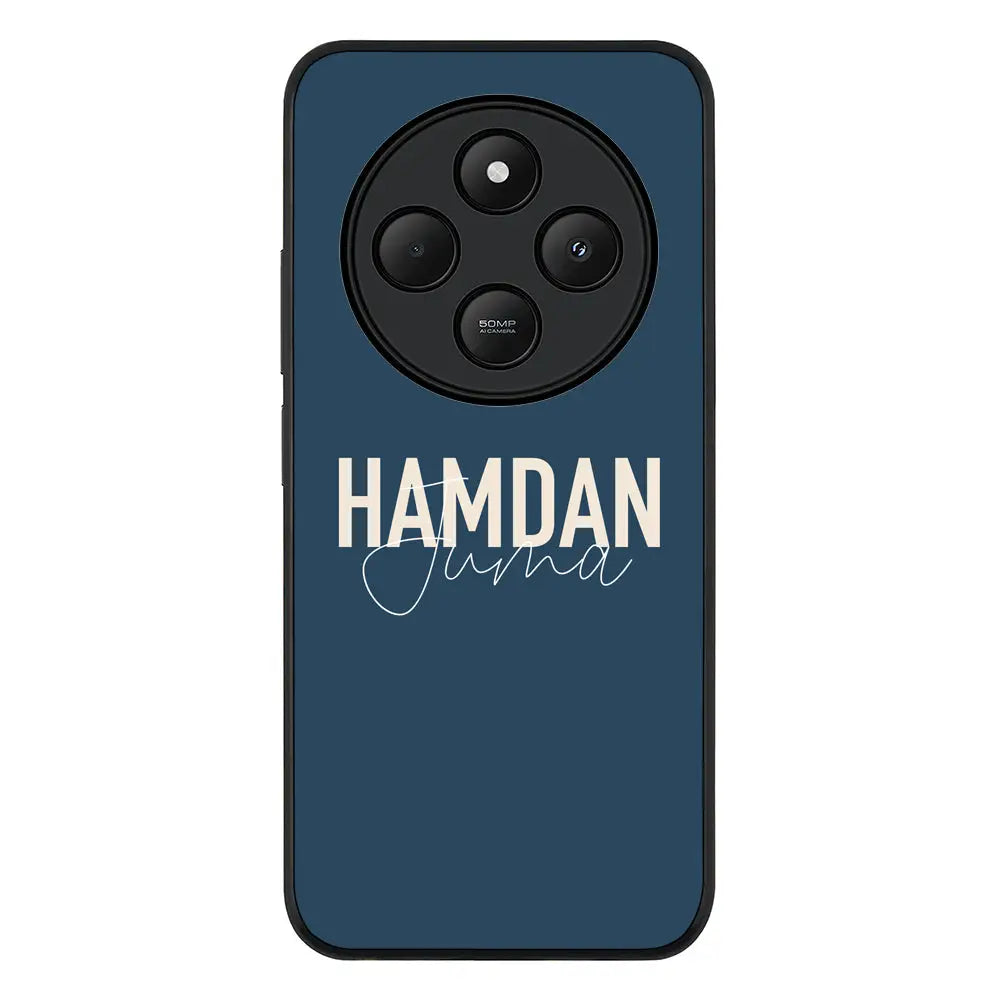 Personalized Name Horizontal Phone Case - Redmi - 14C / 14R / Rugged Black - Stylizedd