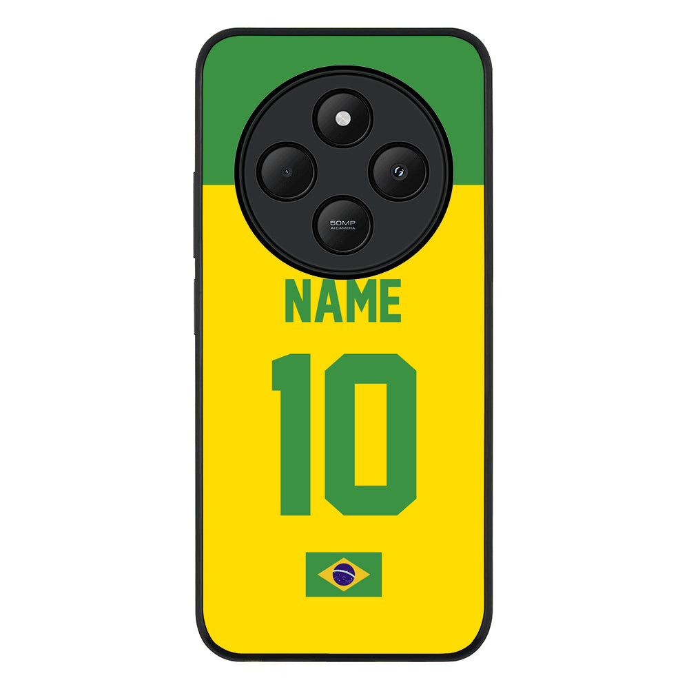 Redmi 14C / 14R / Rugged Black Personalized Football Jersey Phone Case Custom Name & Number - Redmi - Stylizedd.com
