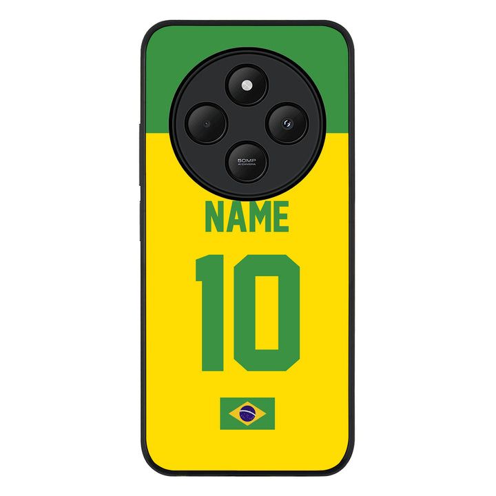 Redmi 14C / 14R / Rugged Black Personalized Football Jersey Phone Case Custom Name & Number - Redmi - Stylizedd.com
