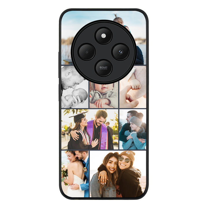 Redmi 14C / 14R / Rugged Black Personalised Photo Collage Grid Phone Case - Redmi - Stylizedd.com