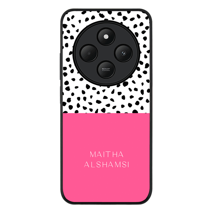 Redmi 14C / 14R / Rugged Black Personalized Text Colorful Spotted Dotted, Phone Case - Redmi - Stylizedd.com