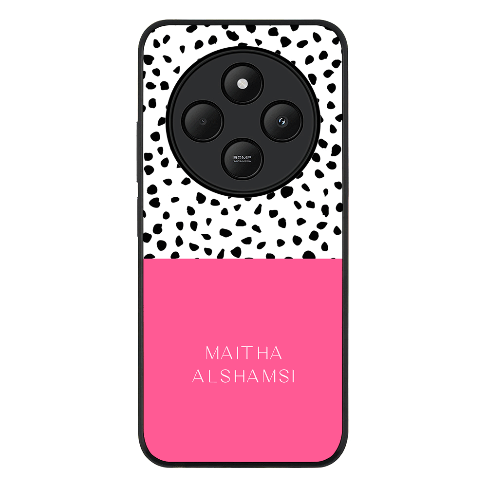 Redmi 14C / 14R / Rugged Black Personalized Text Colorful Spotted Dotted, Phone Case - Redmi - Stylizedd.com