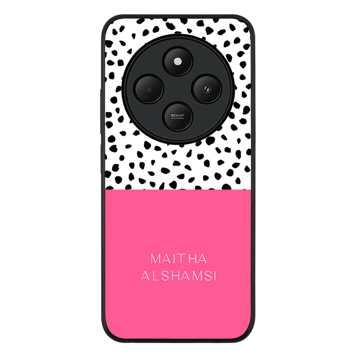 Redmi 14C / 14R / Rugged Black Personalized Text Colorful Spotted Dotted, Phone Case - Redmi - Stylizedd.com