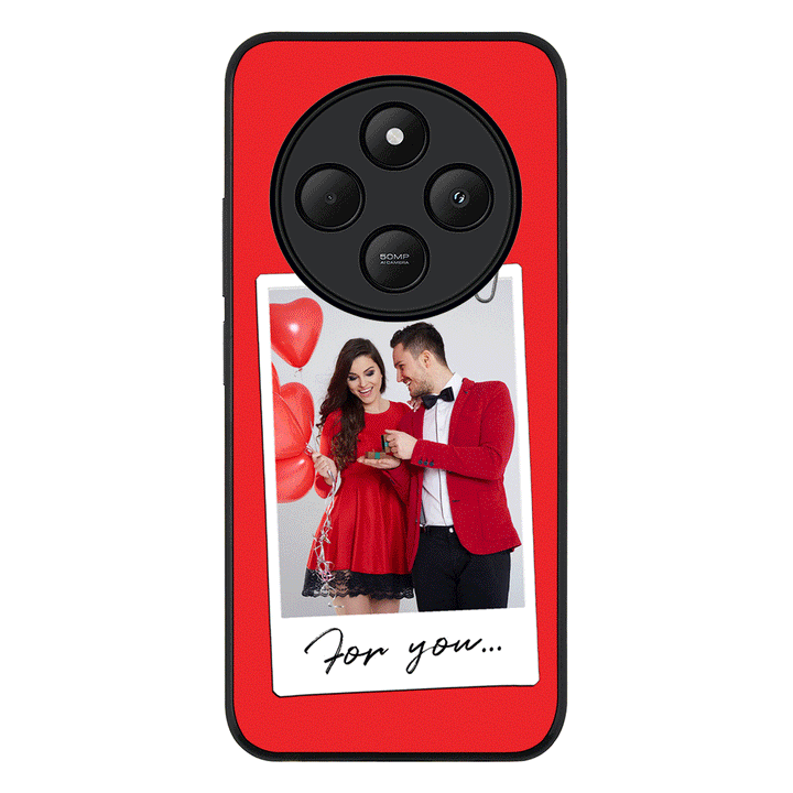 Redmi 14C / 14R / Rugged Black Personalized Polaroid Photo Valentine, Phone Case - Redmi - Stylizedd.com
