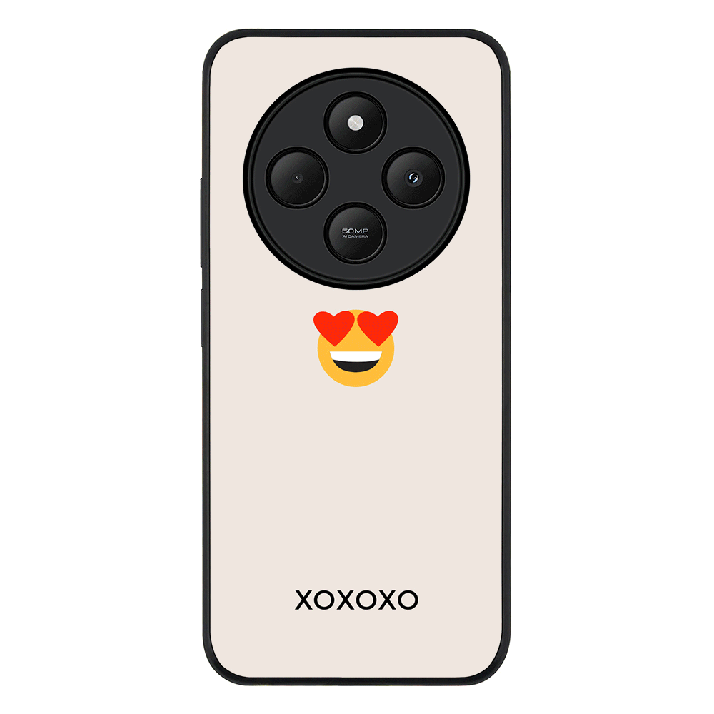 Redmi 14C / 14R / Rugged Black Custom Text Emojis Emoticons, Phone Case - Redmi - Redmi - Stylizedd.com