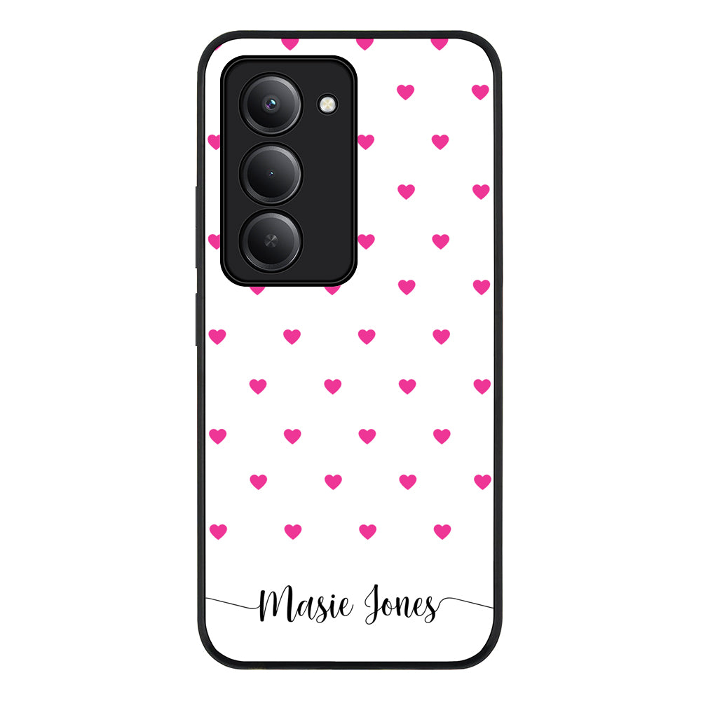 Heart Pattern Custom Text, My Name Phone Case - Redmi
