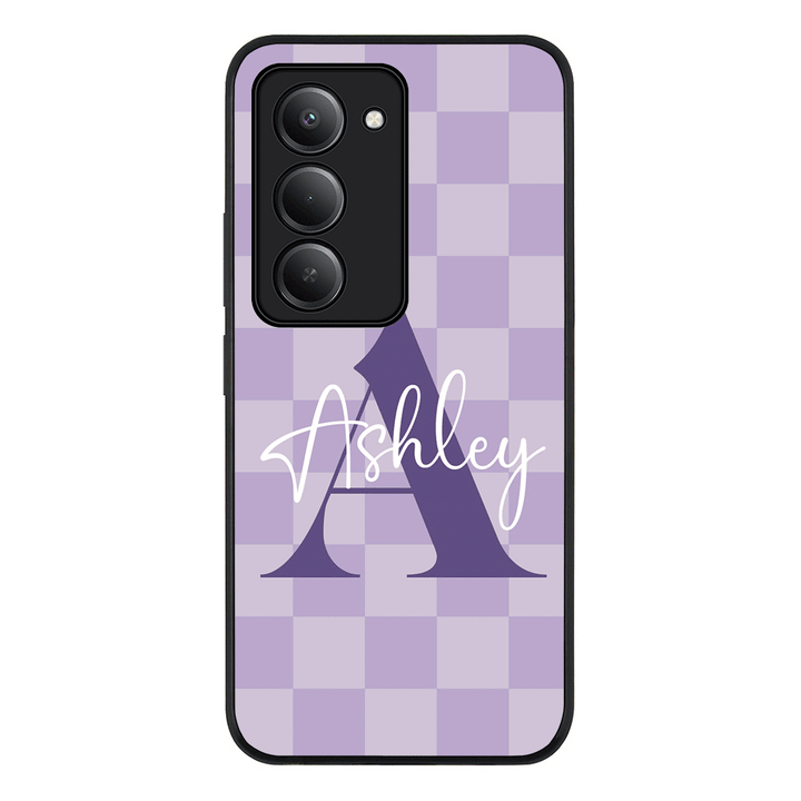 Personalized Name Initial Monogram Checkerboard, Phone Case - Redmi