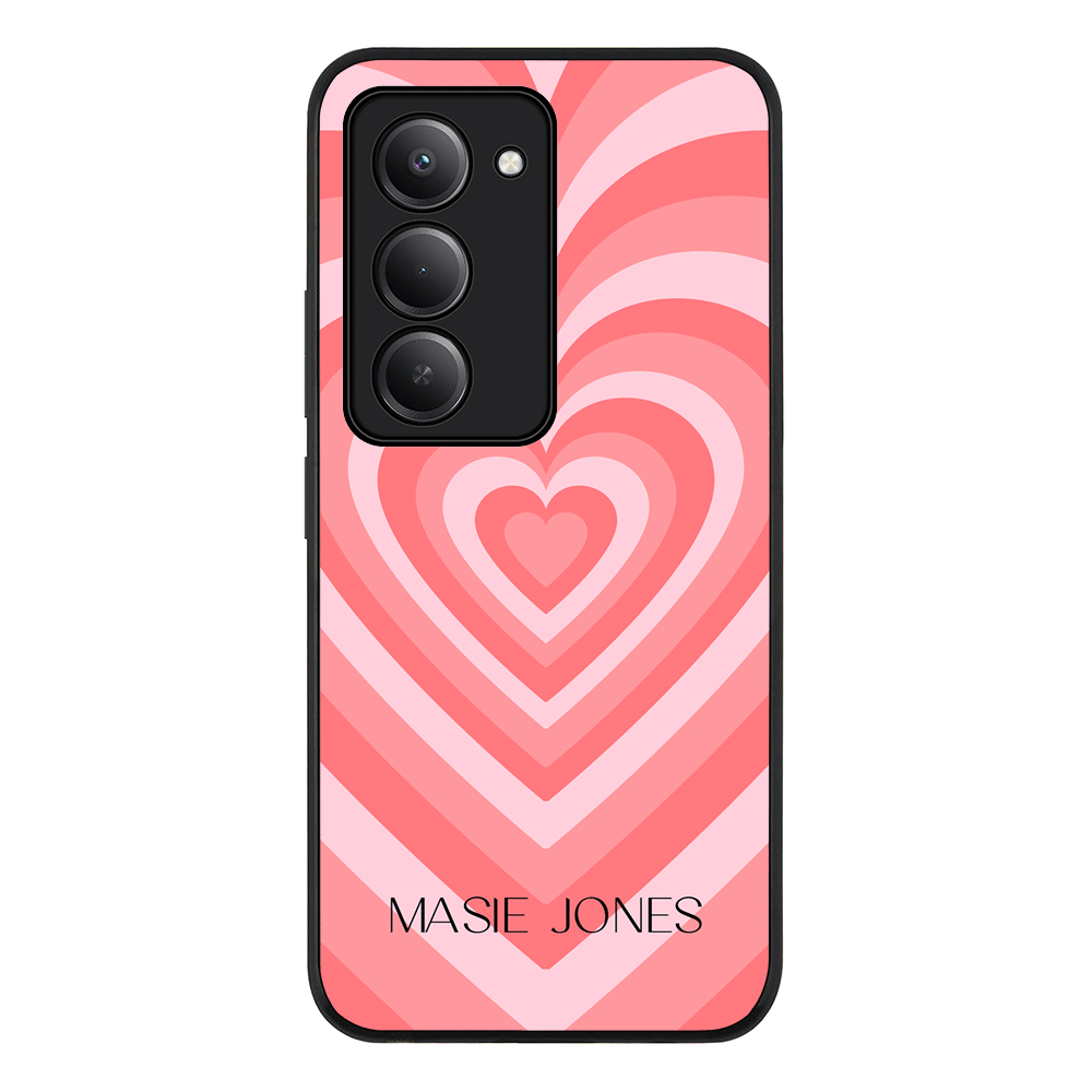 Personalized Name Retro Hearts, Phone Case - Redmi