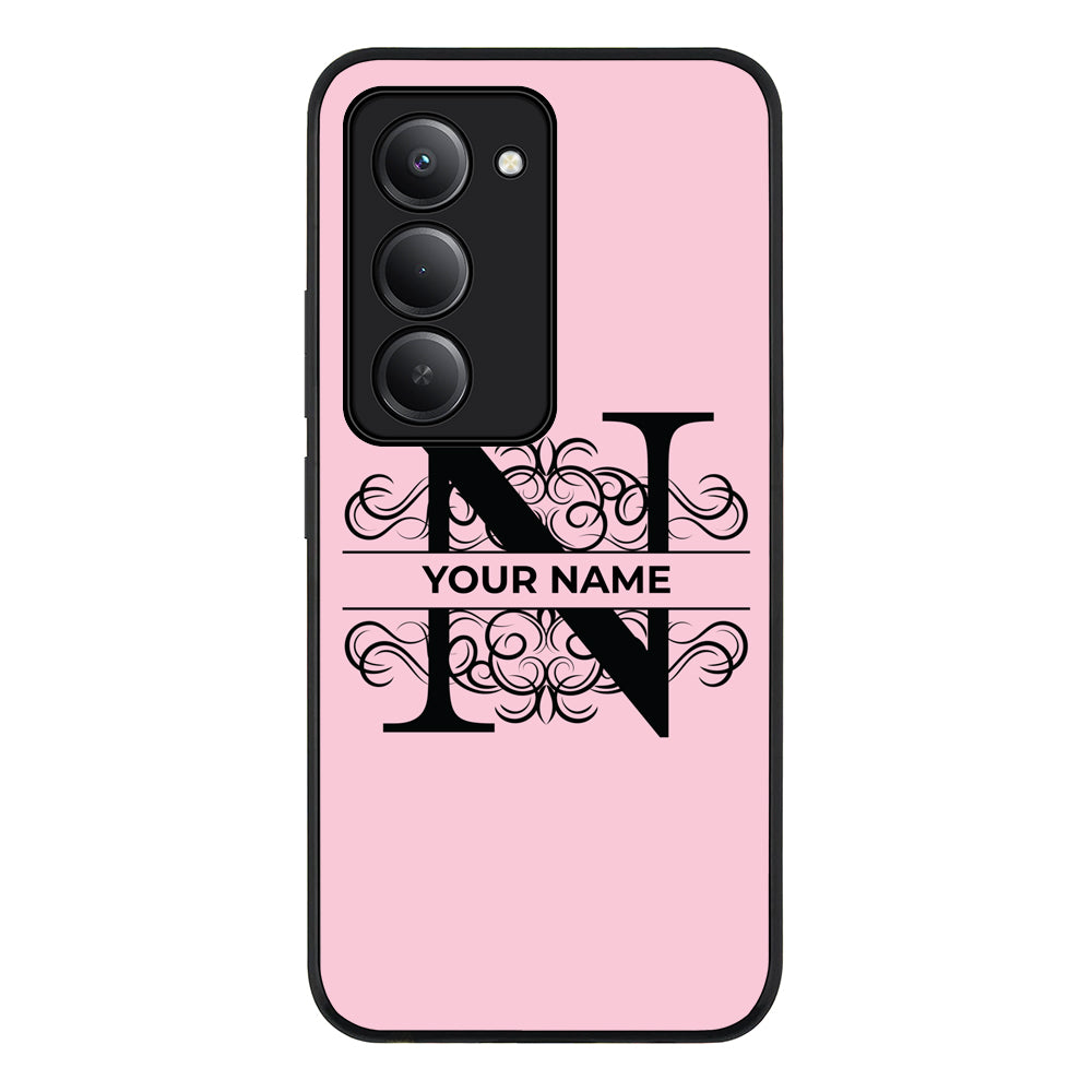 Split Floral Initial Phone Case - Redmi