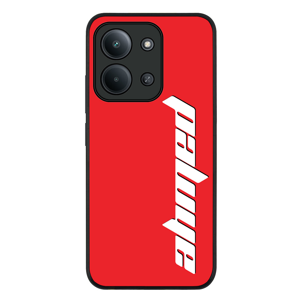 Redmi 15C 4G / Rugged Black Custom Text, Vertical Name Phone Case - Redmi - Stylizedd.com